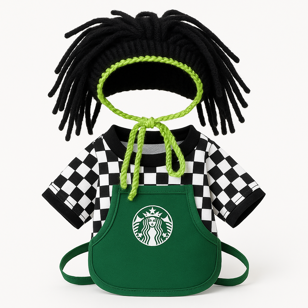 Barista Checkered Set — product detail (white background)