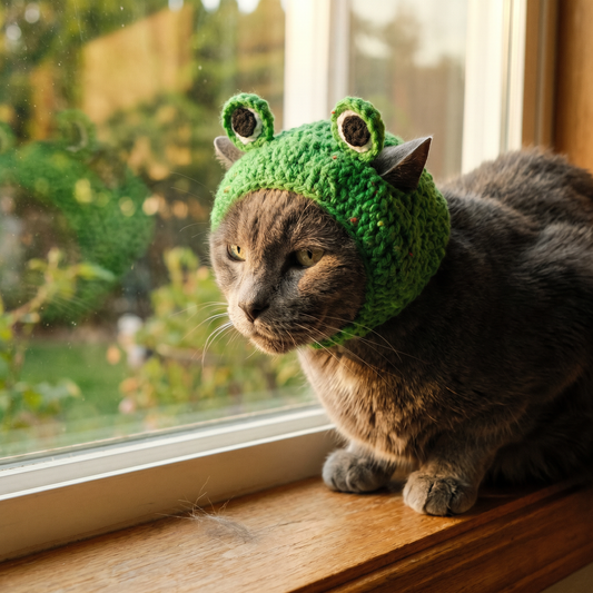 Closed Frog Knit Hat — lifestyle photo