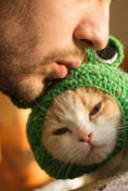 Load image into Gallery viewer, Closed Frog Knit Hat — lifestyle photo
