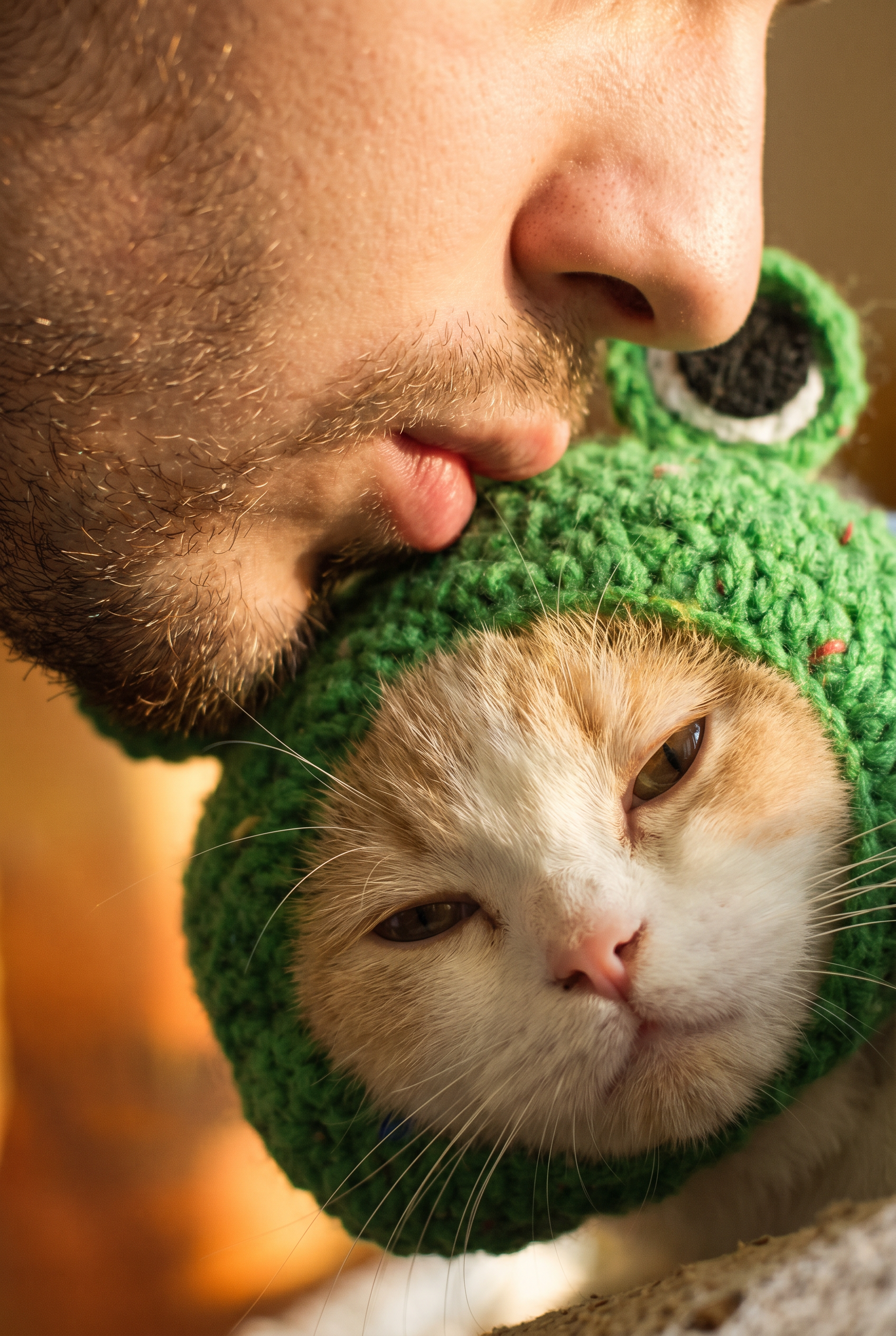 Closed Frog Knit Hat — lifestyle photo
