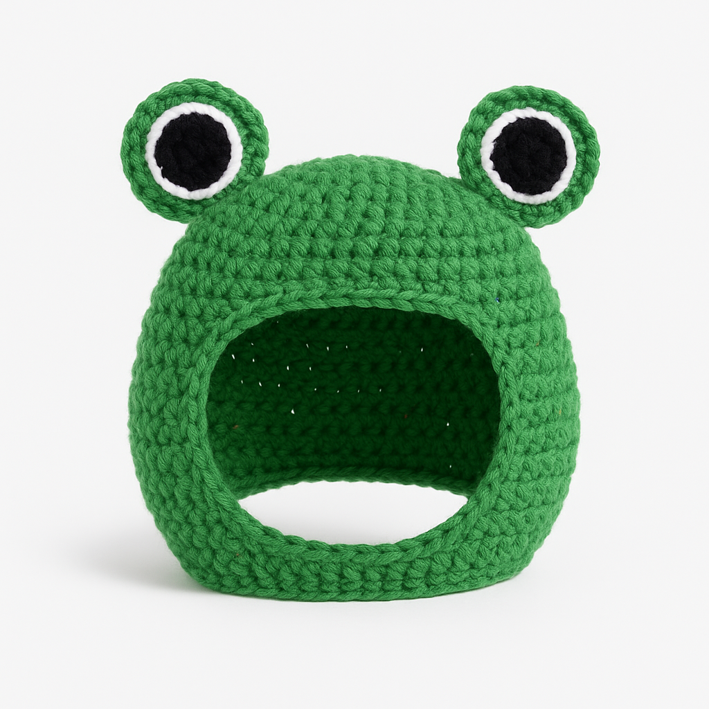 Closed Frog Knit Hat — product detail (white background)