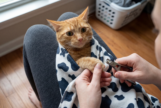 Cow Print Grooming Wrap — lifestyle photo