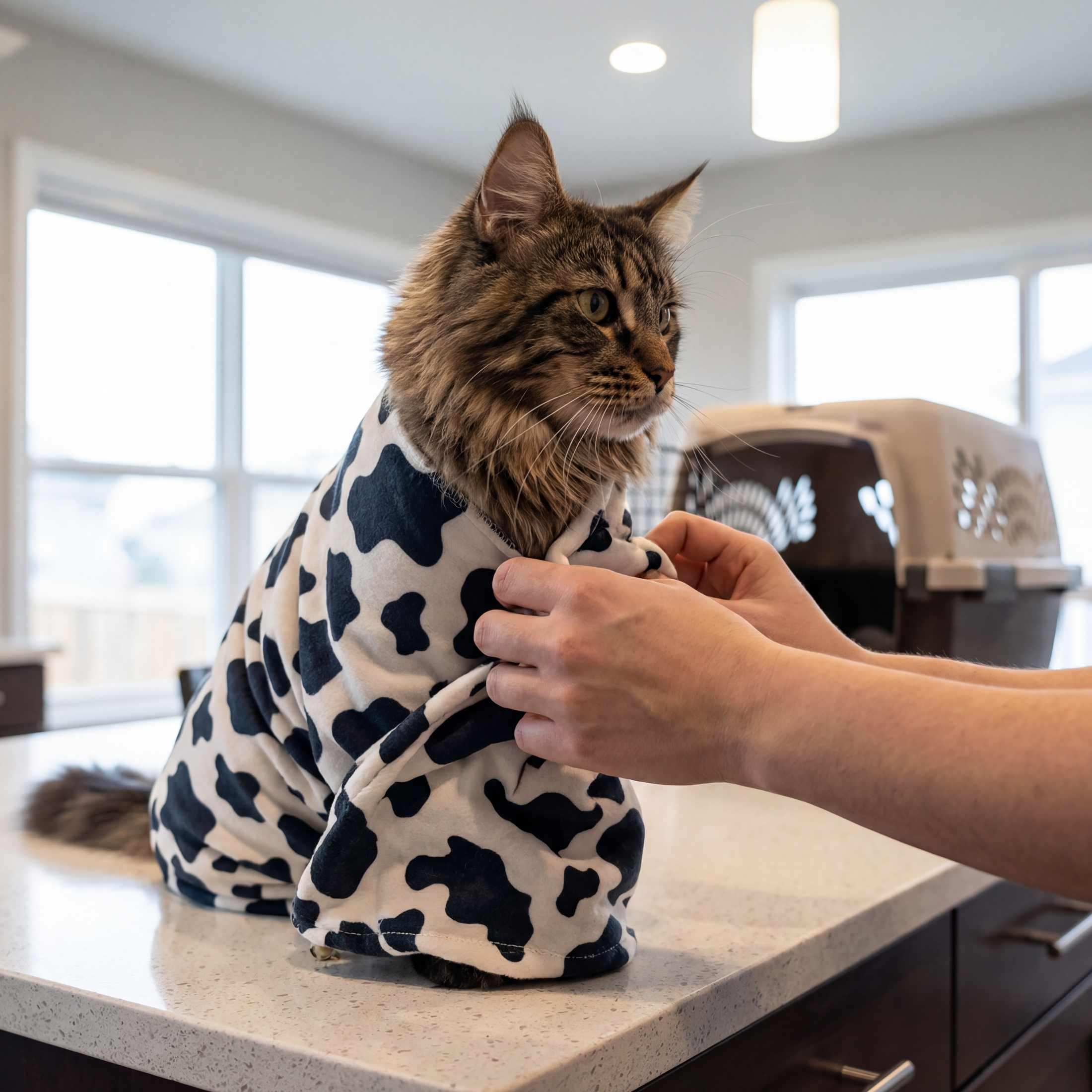 Cow Print Grooming Wrap — lifestyle photo