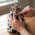 Load image into Gallery viewer, Cow Print Grooming Wrap — lifestyle photo
