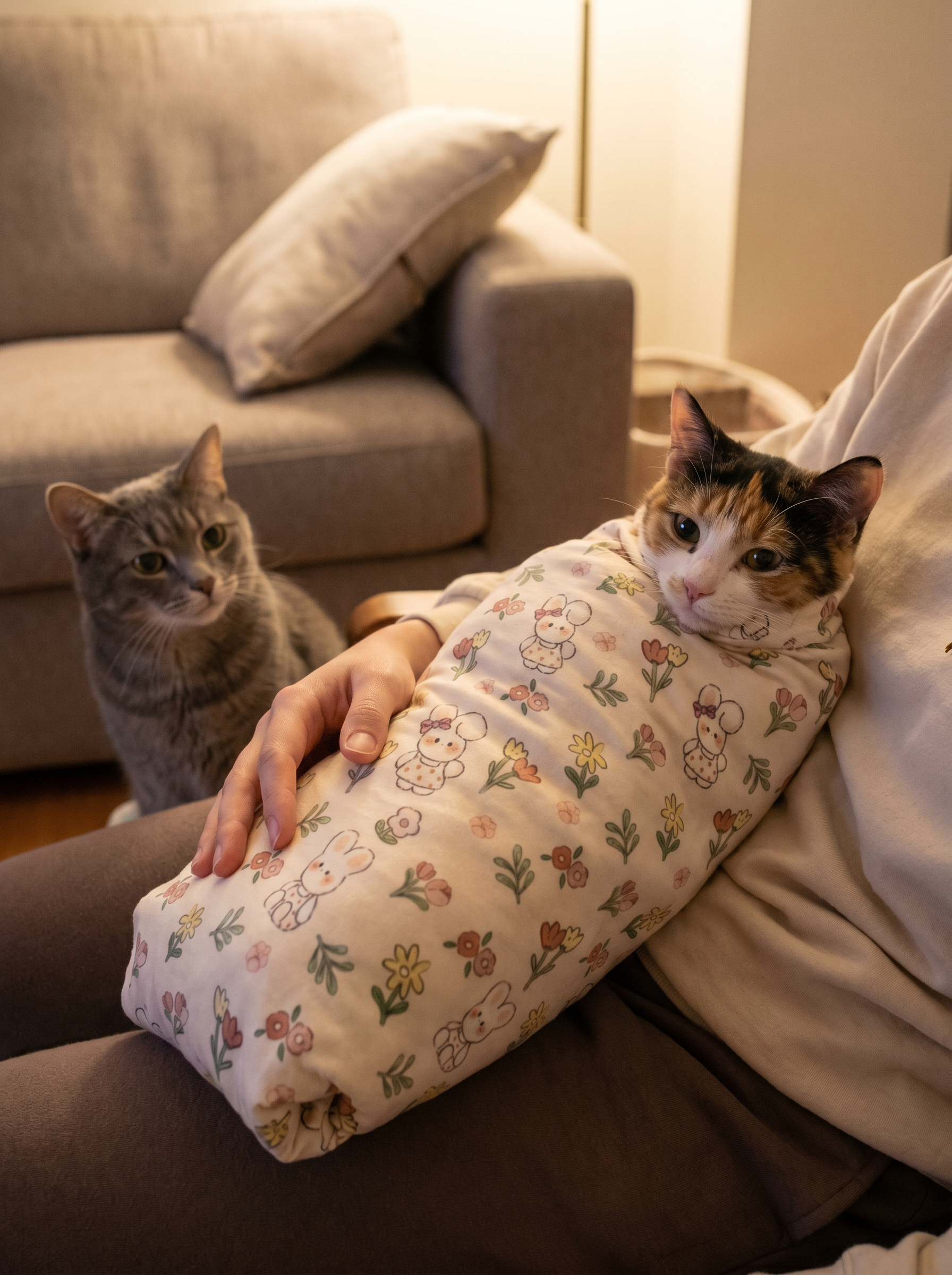Floral Rabbit Wrap — lifestyle photo