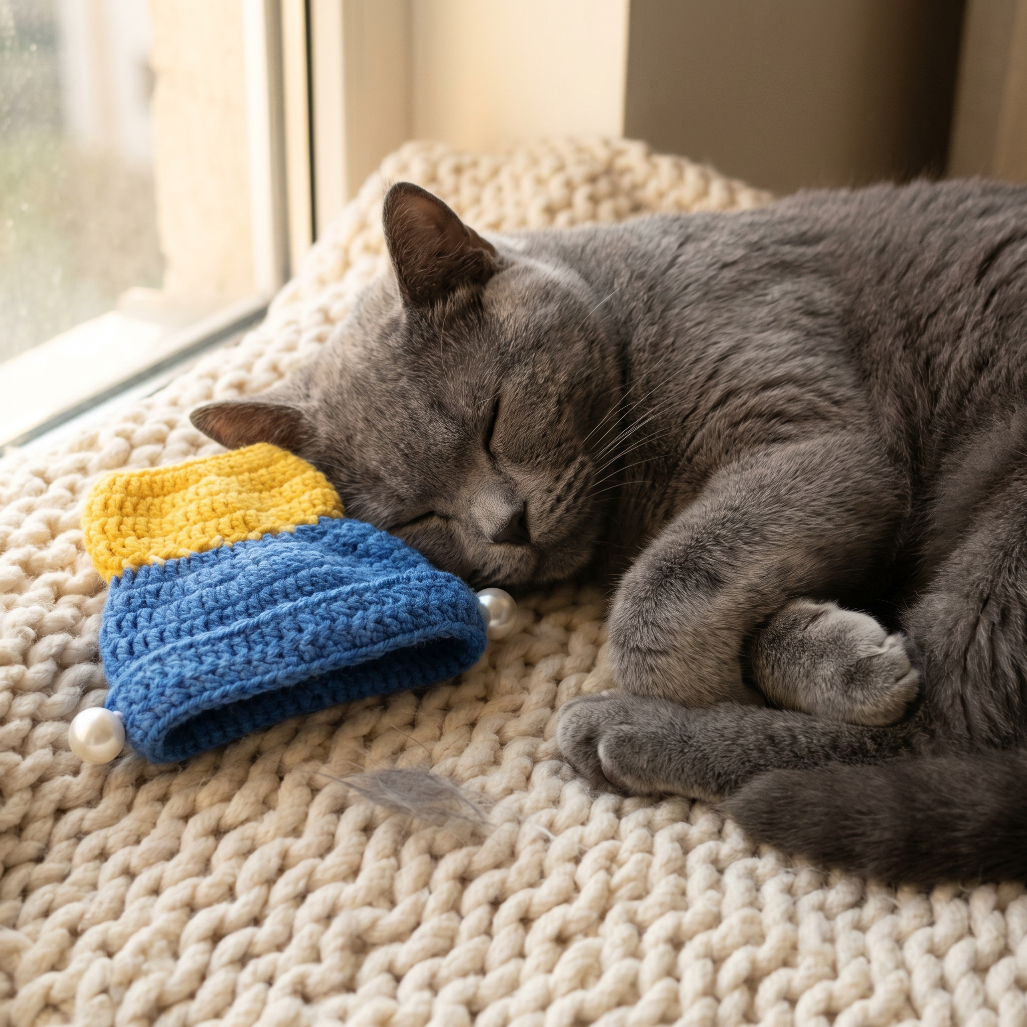 Pearl Drop Knit Hat — lifestyle photo