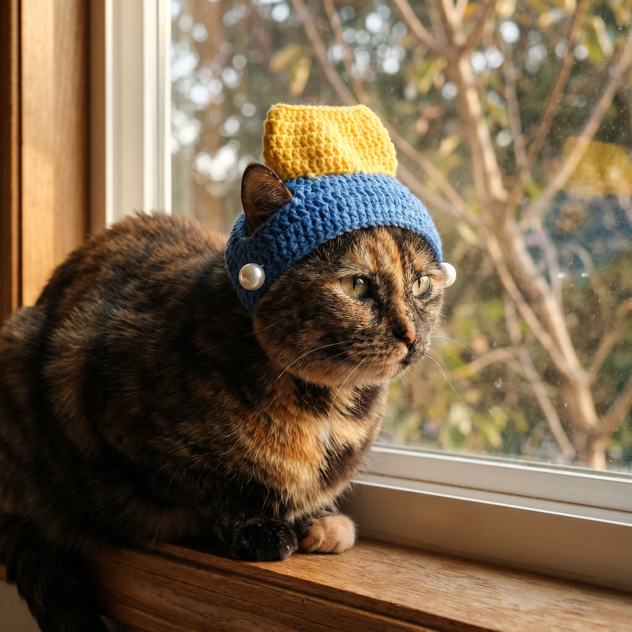 Pearl Drop Knit Hat — lifestyle photo