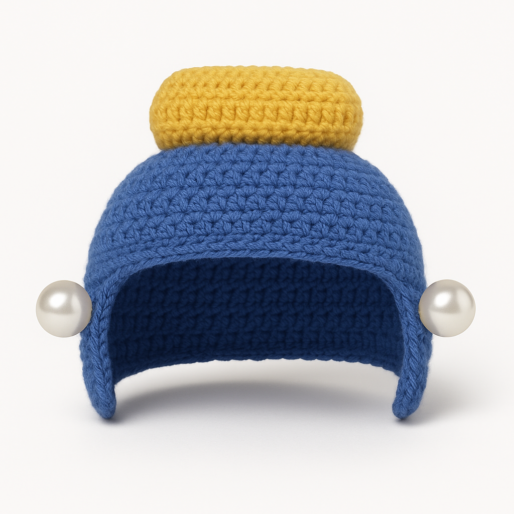 Pearl Drop Knit Hat — product detail (white background)